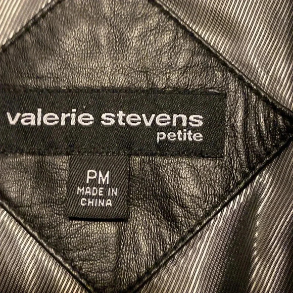 Valerie Stevens Black Leather Zip Jacket Size P M - Picture 2 of 8